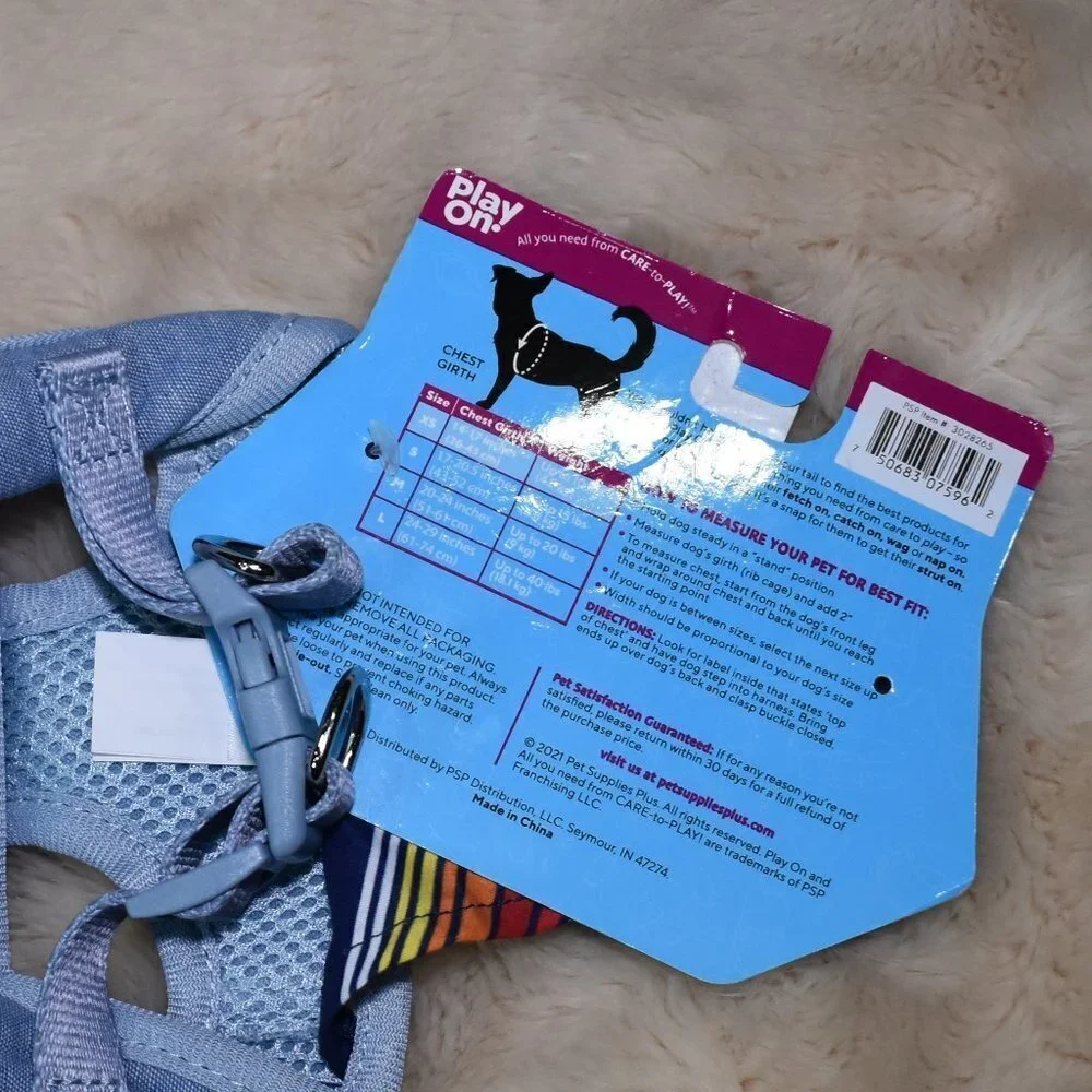 Small Blue Jacket Harness For Small Dog